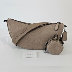 Coach Beige Crossbody Bag with Coin Pouch